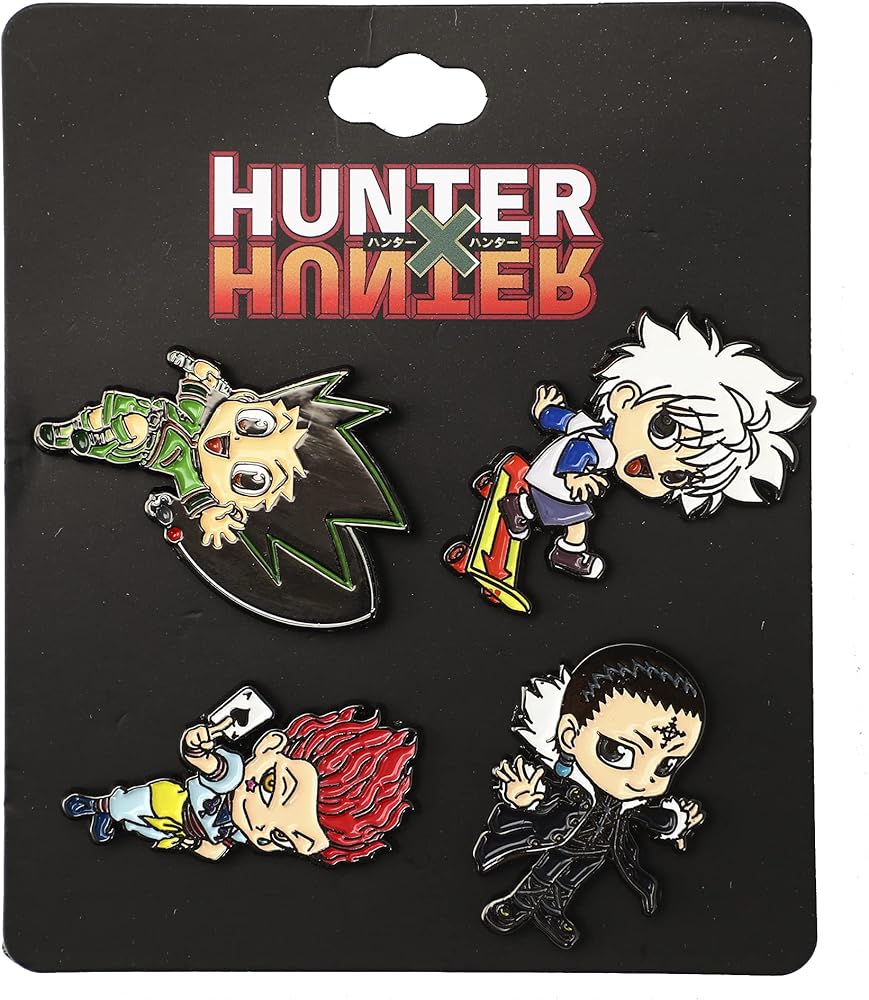 Amazon.com: Hunter X Hunter Character 4 Pack Lapel Pin Set