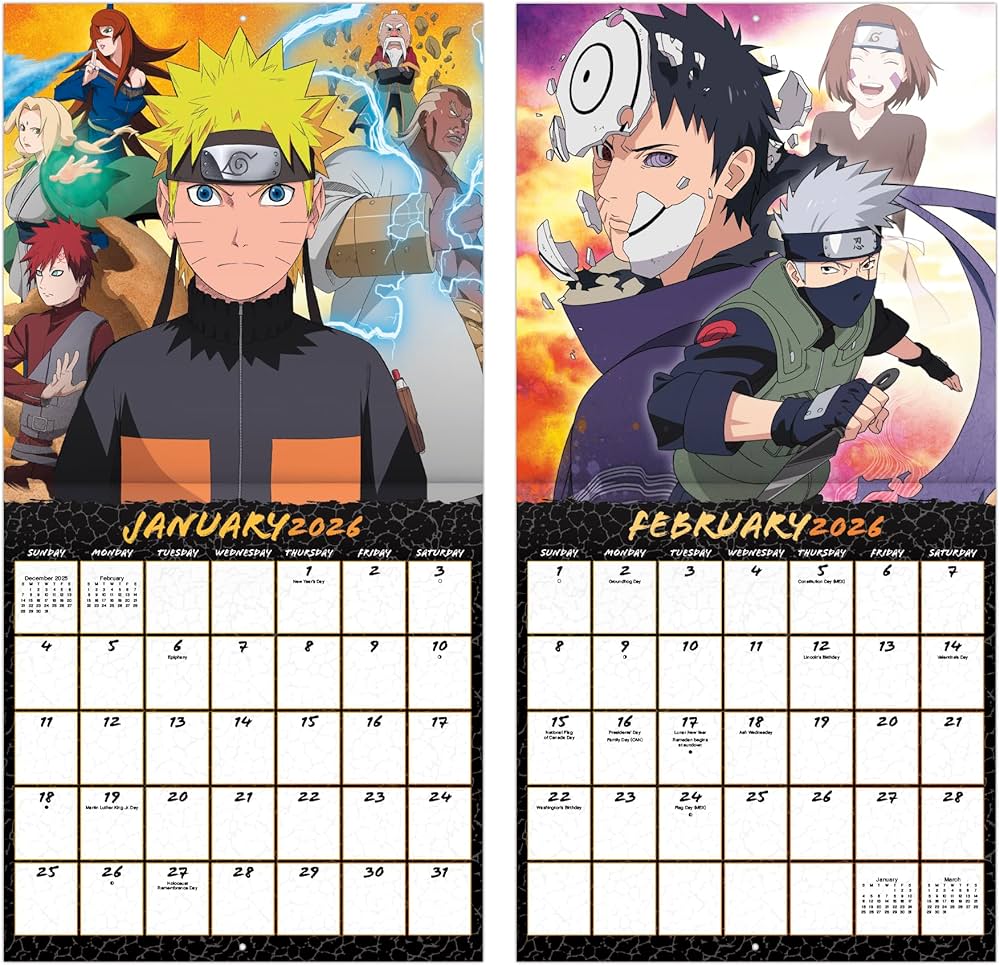 Amazon | 2026年 NARUTO - ナルト 疾風伝 壁掛け カレンダー | Trends