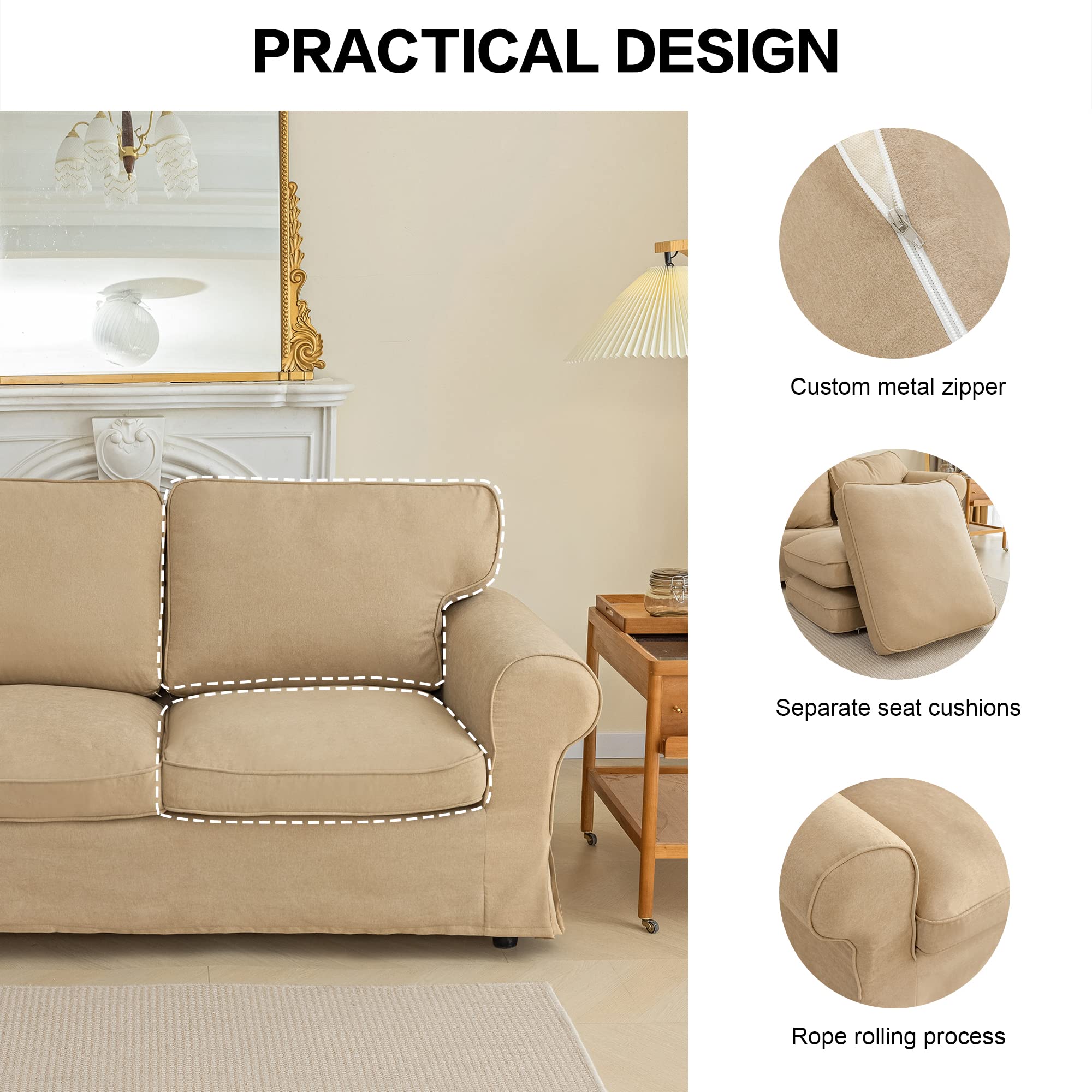 Amazon｜MASWOND 洗える ソフト EKTORP ラブシートカバー 交換用