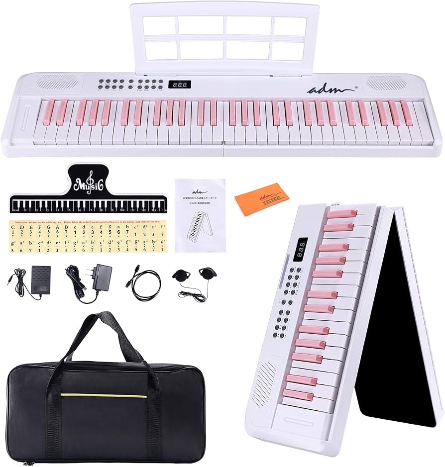 Amazon | ADM 電子ピアノ 61鍵 折りたたみ式 ダブルフォールド 電子