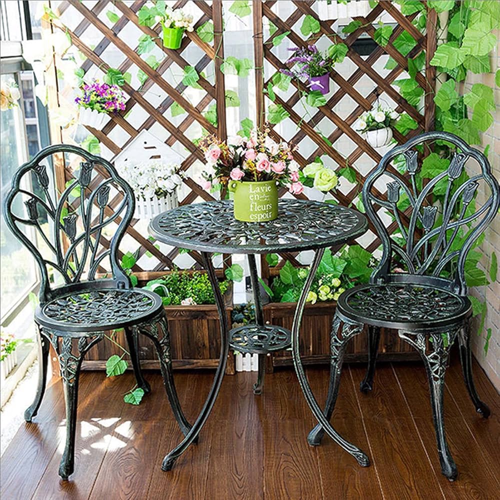 Amazon.co.jp: ガーデンチェア 3点セット ガーデンテーブルセット 庭