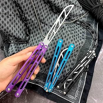 Amazon | 練習用バタフライナイフトレーナー、確実なスプリングラッチ