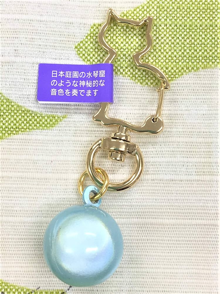 Amazon.co.jp: 猫チャーム キーホルダー 水琴鈴5分玉（クリスタル）付
