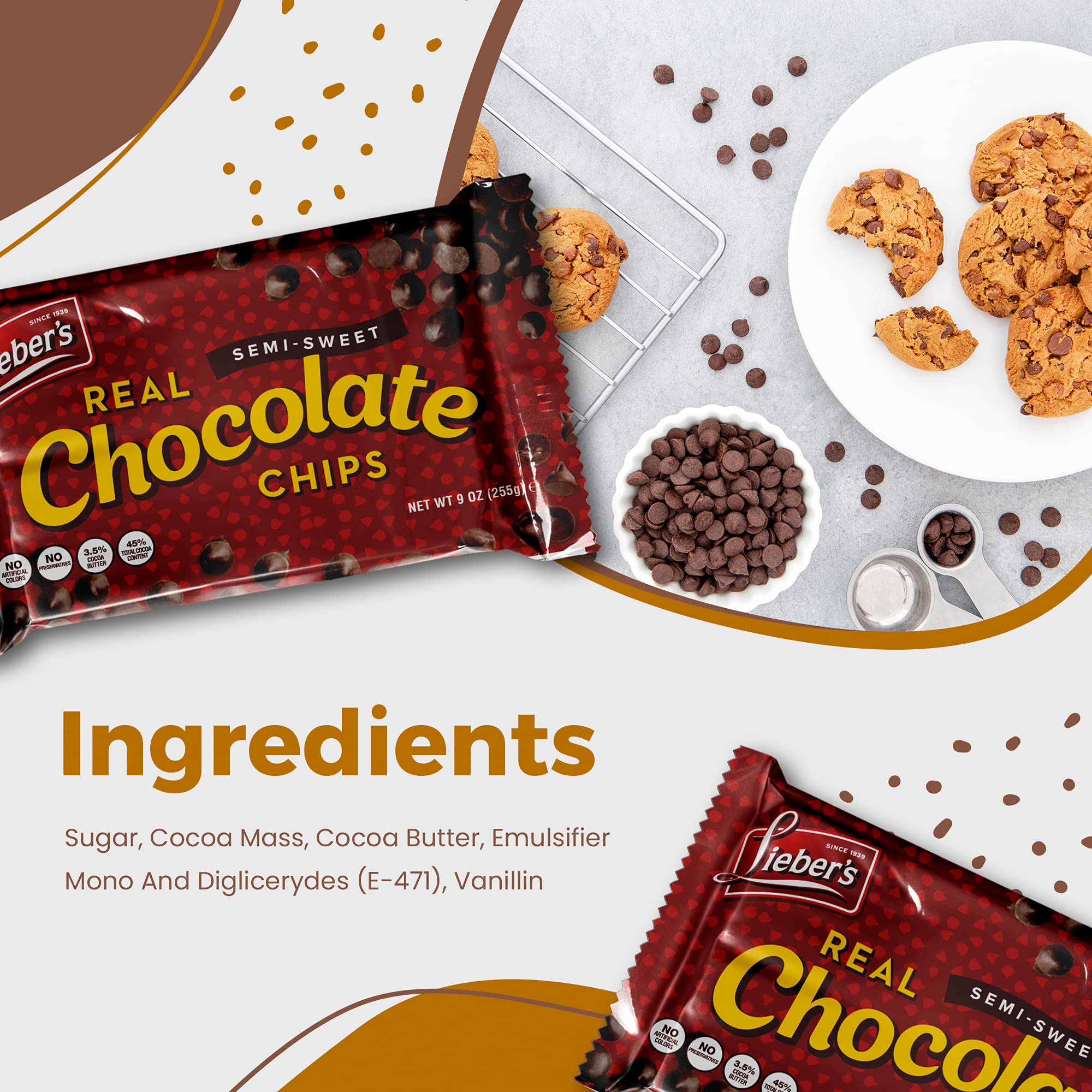 Amazon.com: Lieber's Vegan Semi-Sweet Real Chocolate Chips, 9 oz