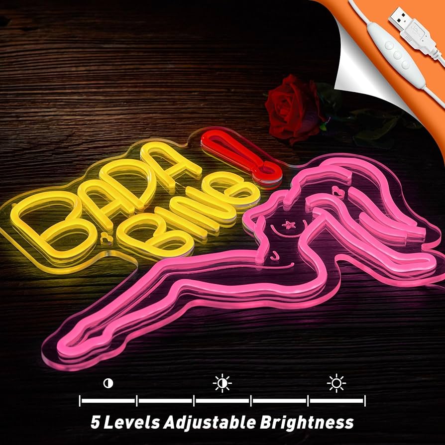 Bada Bing Neon Girl Sign for Wall Decor Lady Led Light for Bedroom
