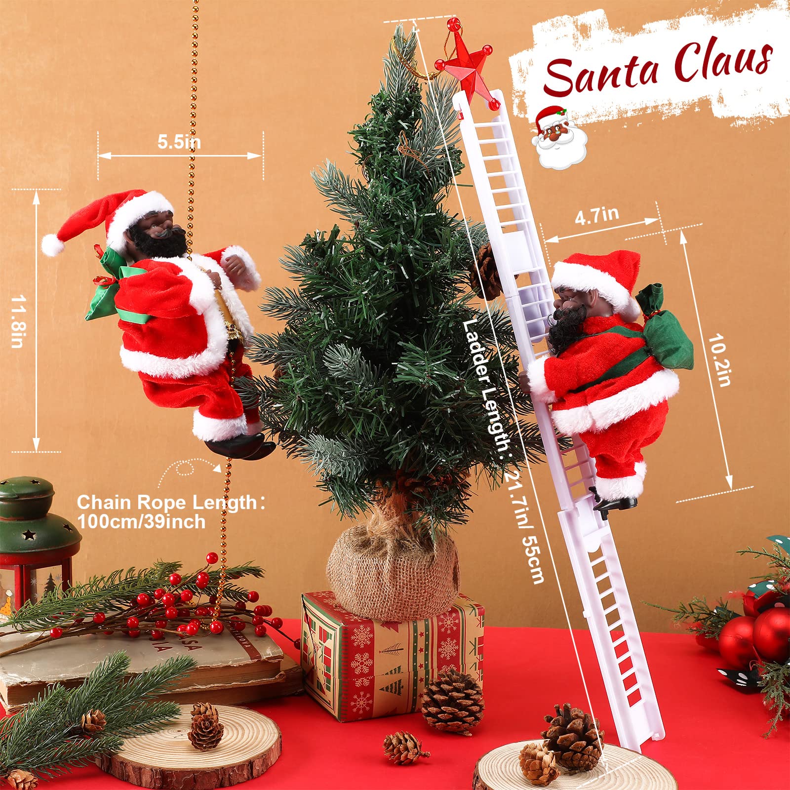 Amazon.co.jp: 電動クライミングはしご サンタクロース ブラックサンタ