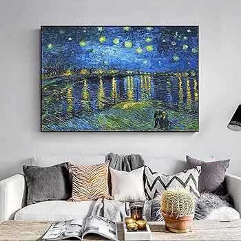 Amazon.co.jp: 有名なキャンバス絵画 星月夜 ヴァン・ゴッホ 印象派の