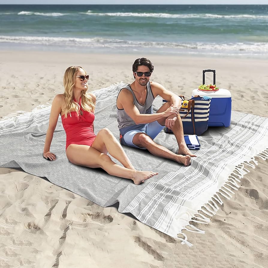 Amazon.com: Giant Turkish Beach Towel Boho Beach Throw Blanket