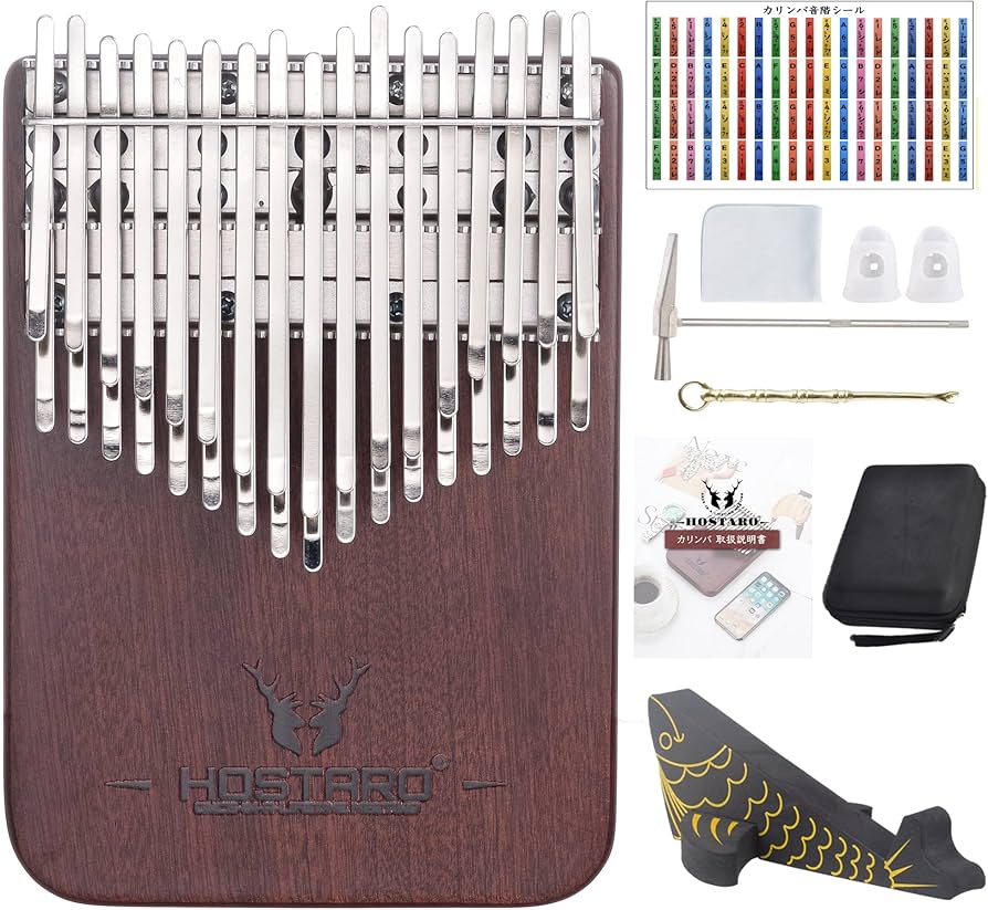 Amazon | Hostaro カリンバ 34キー ソリッド 半音付き 親指ピアノ 高級