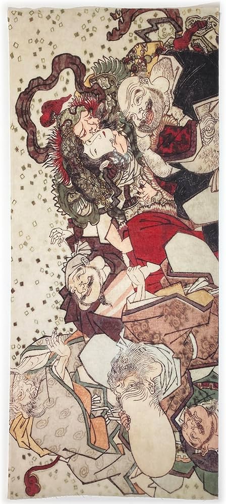 Amazon｜古今東西 浮世絵 春画 手ぬぐい 歌川国虎 今様年男床 その2