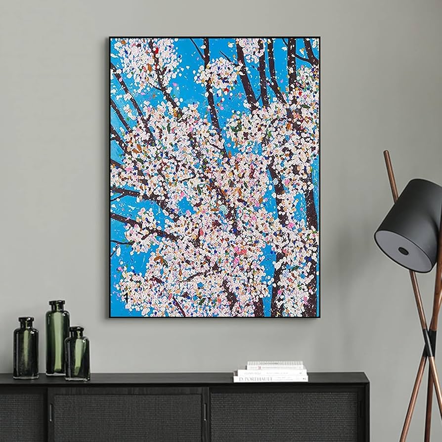 Amazon.co.jp: ダミアン・ハーストポスター桜モダンペインティング