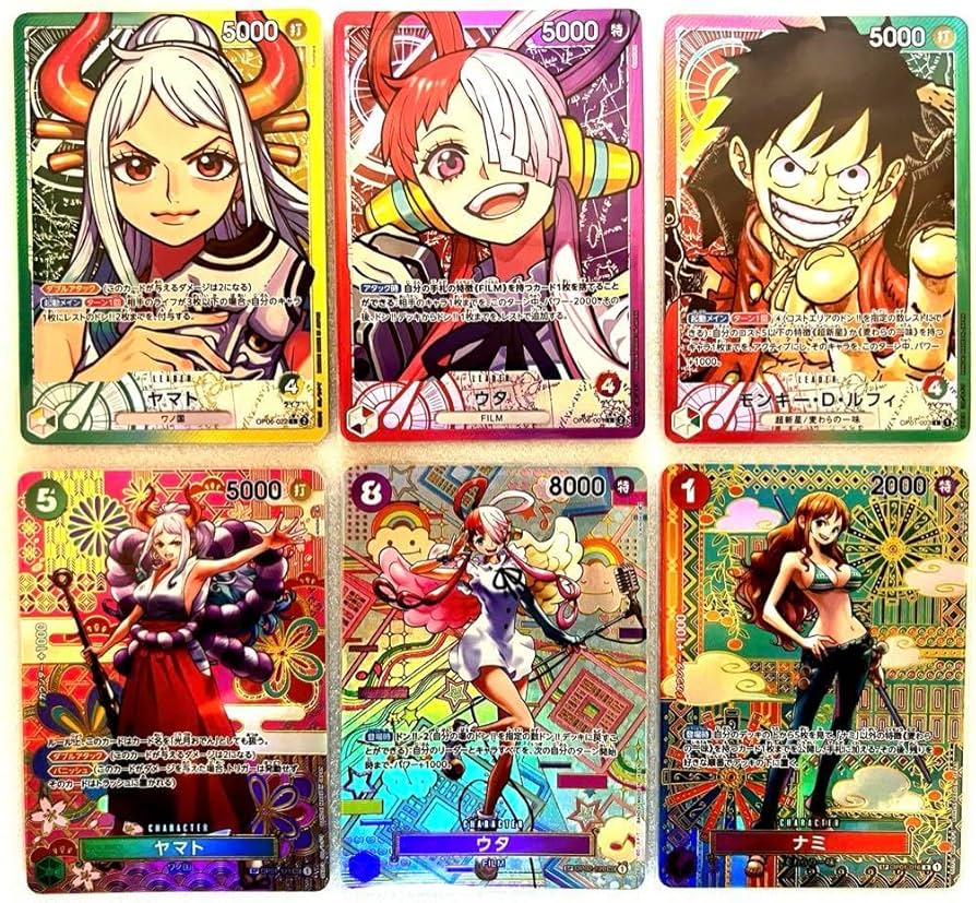 Amazon.co.jp: ワンピースカード ヤマト、ウタ、ナミ、ルフィ6枚セット