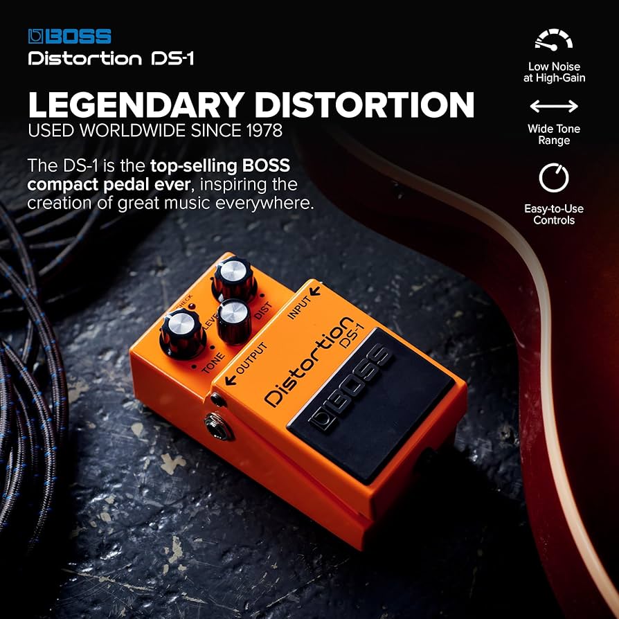 Amazon.com: BOSS DS-1 Distortion | Compact Distortion Pedal | The