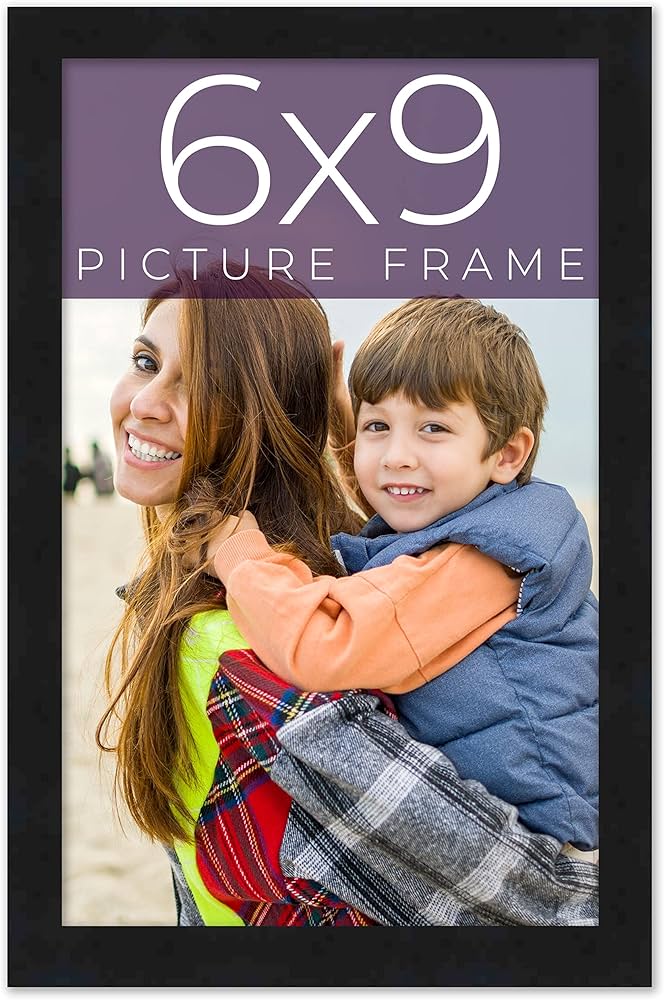 Amazon.com - 6x9 Frame Black Real Wood Picture Frame Width 0.75