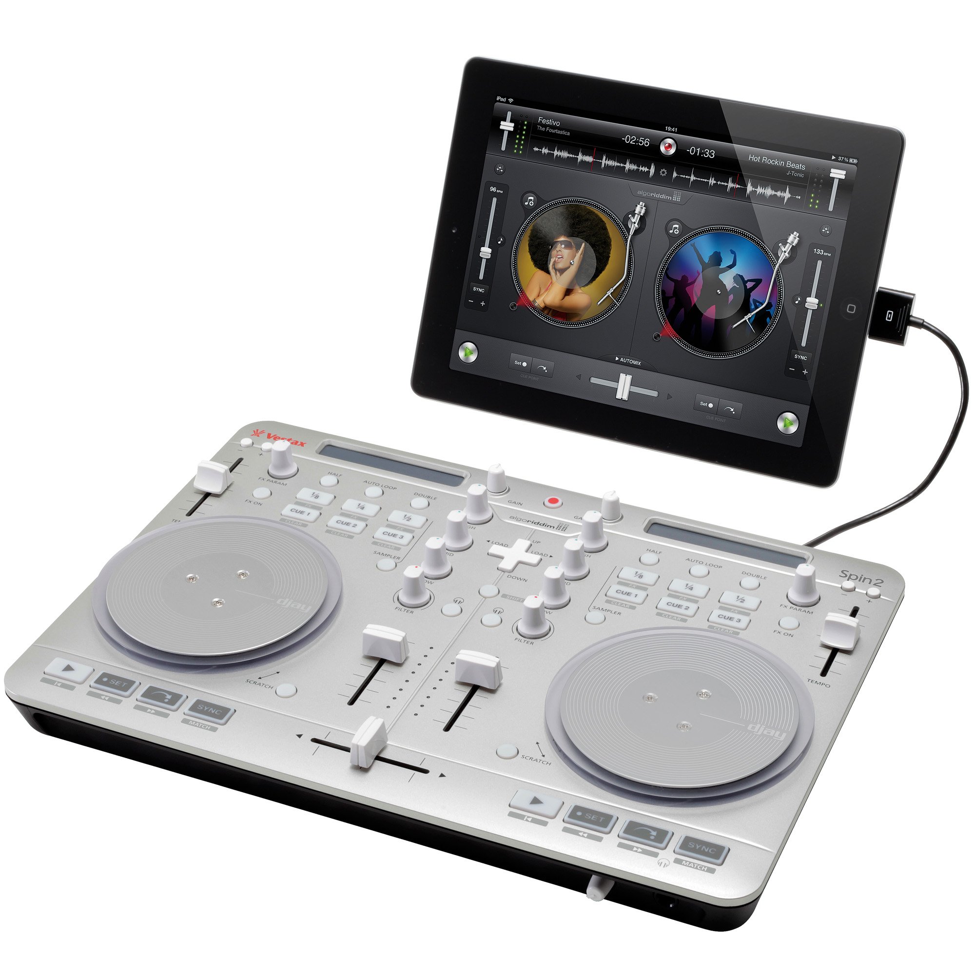 Amazon.co.jp: Vestax DJコントローラー Spin2 シルバー iPhone/iPad