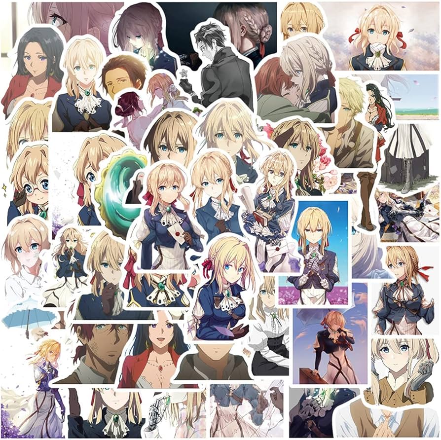 Amazon.co.jp: 50枚 ヴァイオレット・エヴァーガーデン ステッカー