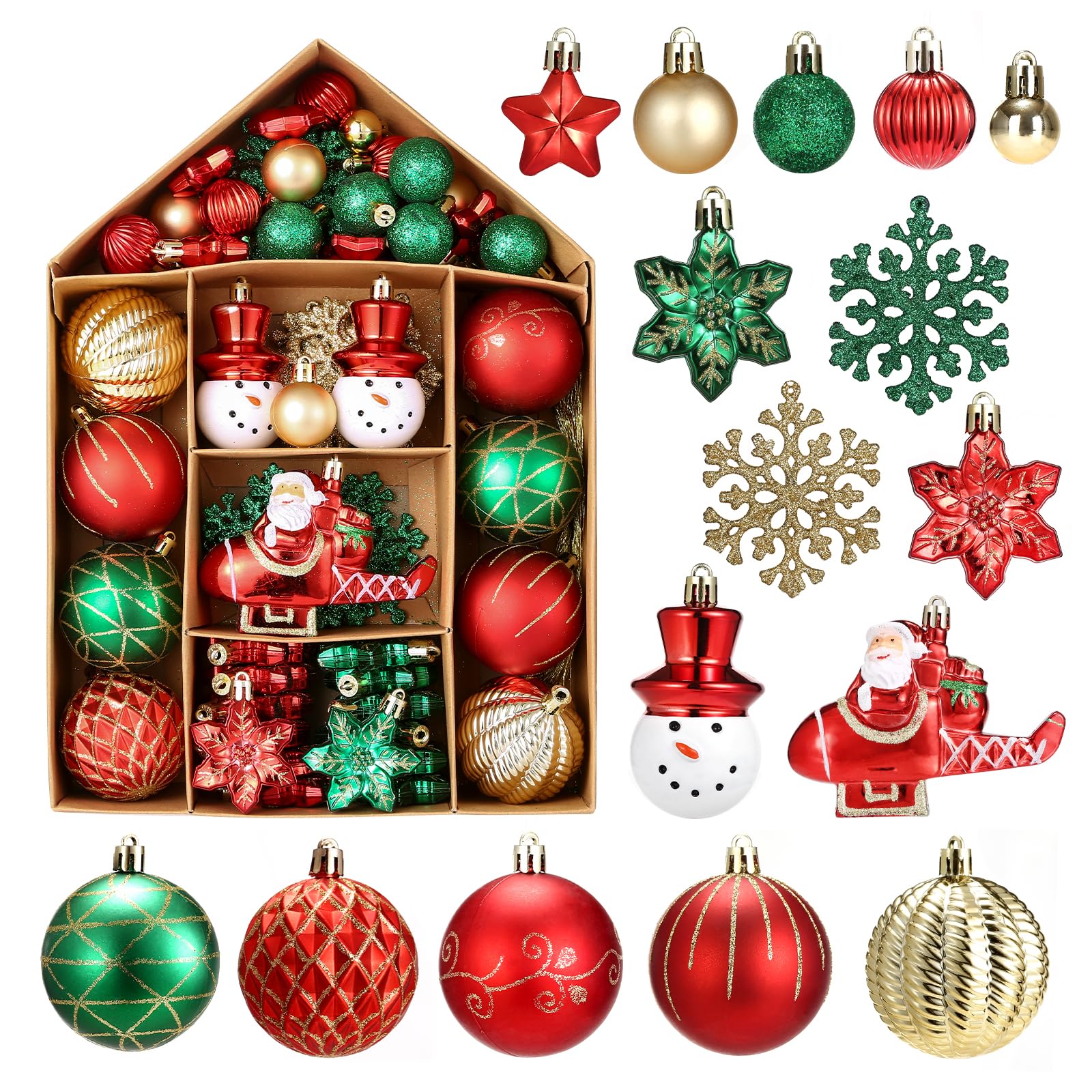 Amazon.co.jp: LEMESO クリスマスツリー オーナメント ボール 70個