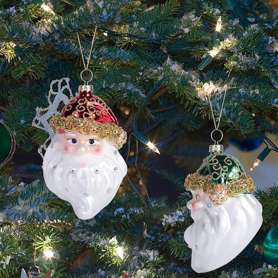 Amazon.com: Santa Ornaments for Christmas Tree, Set of 2PCS 5.9