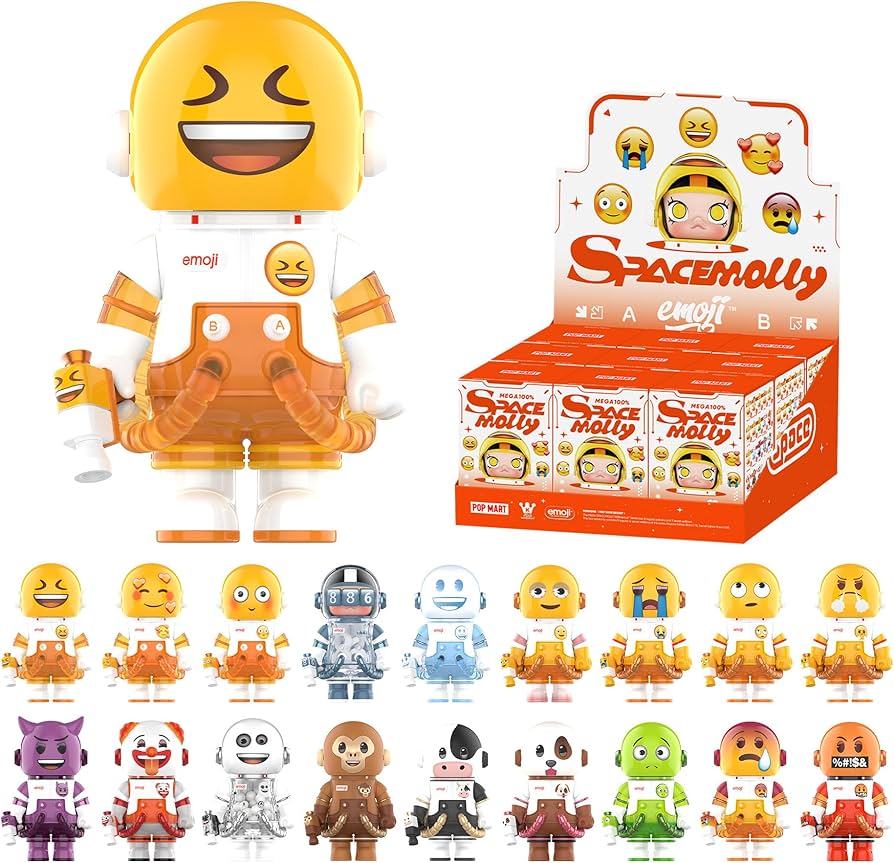 Amazon.com: POP MART Mega Space Molly 100% × Emoji Series, Molly