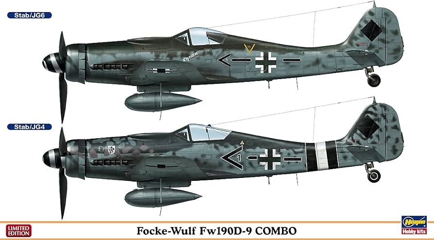 Amazon.co.jp: ハセガワ 1/72 フォッケウルフFw190D-9コンボ 2機セット