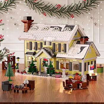 Christmas Holiday House Building Set,LED DIY Christmas Holiday