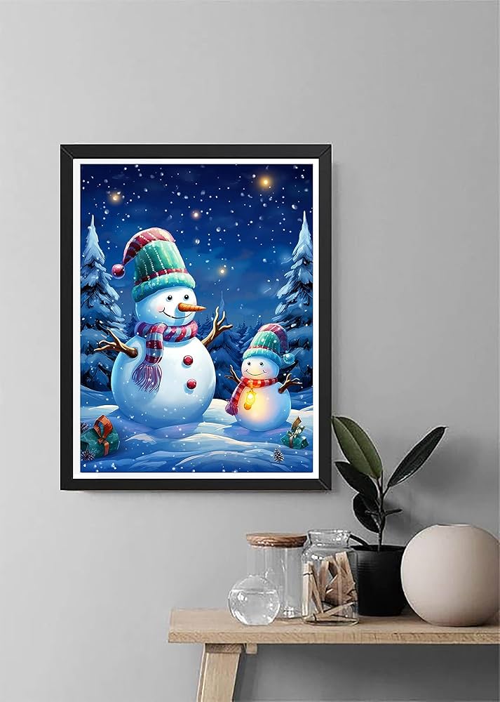 Amazon.co.jp: Diymood Paint by Numbers 大人用 雪だるま DIY 油絵