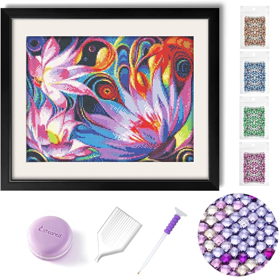 Square Rhinestone Diamond Painting Crystal -Dynamic Floral Fantasy