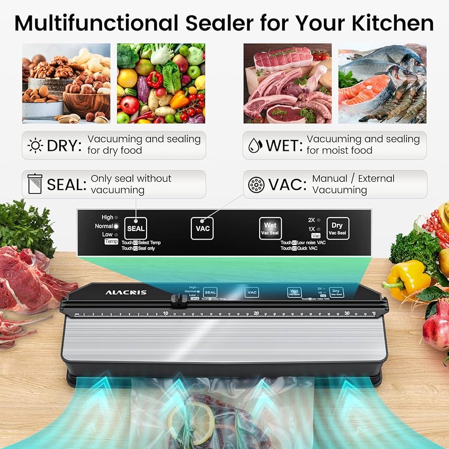 ALACRIS Vacuum Sealer Machine with 60kPa Strong Suction, Built-in