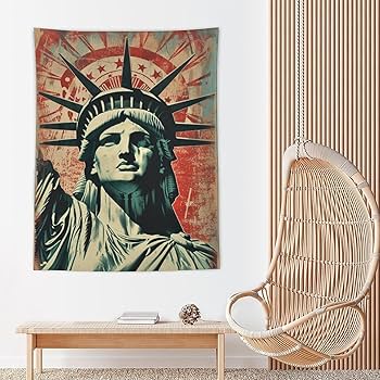 Amazon.com: Vintage Lady Liberty Tapestry New York City Statue of