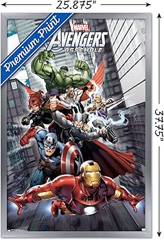 Amazon.com: 24X36 Marvel Comics Avengers Assemble Wall Poster, 36L