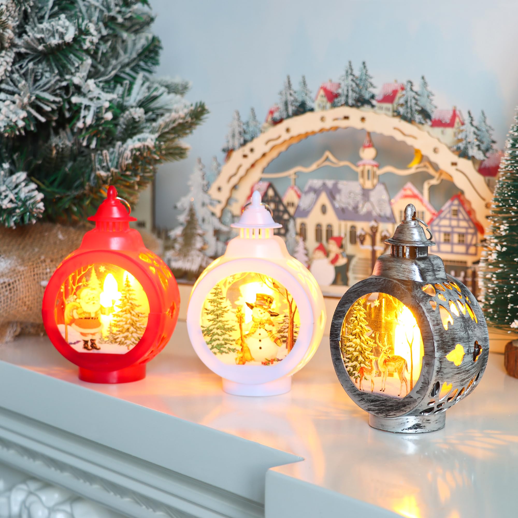 Amazon | DERAYEE クリスマス オーナメント 飾り led LEDライト付 3点