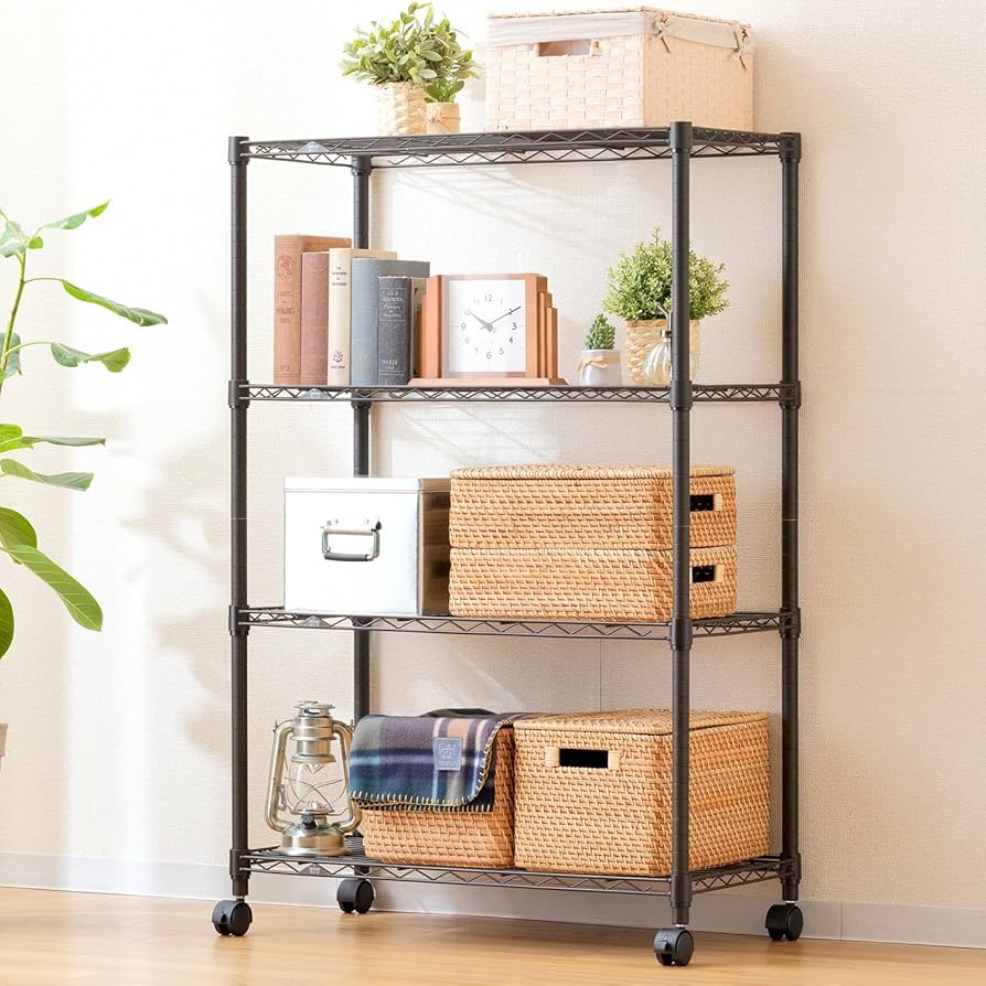 Amazon｜ドウシシャ ルミナス ノワール ラック 4段 幅80 奥行40