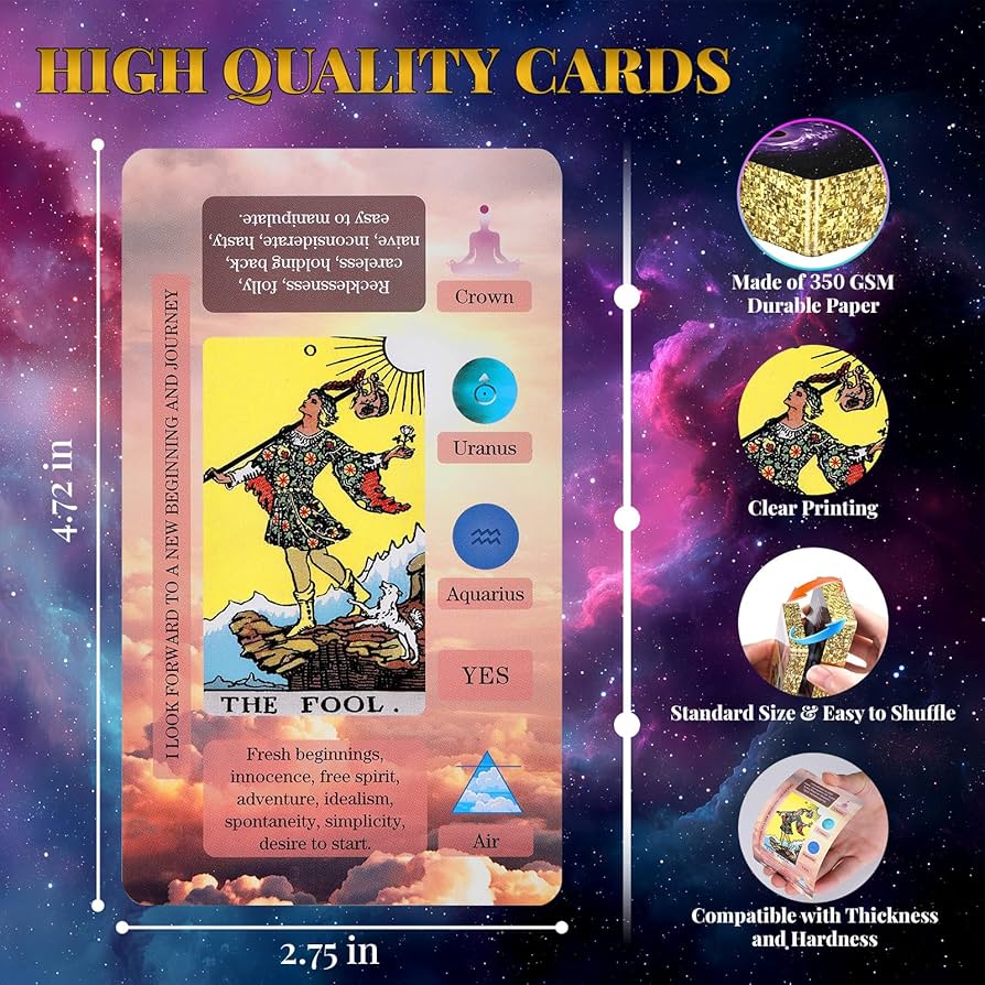 Amazon.com: XSYLOHXL Tarot Cards with Meanings on Them for