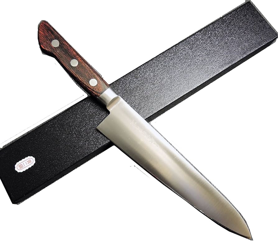 Amazon | 堺孝行 洋ハンドル 青二鋼 両刃 本刃付 日本製 (牛刀_210mm