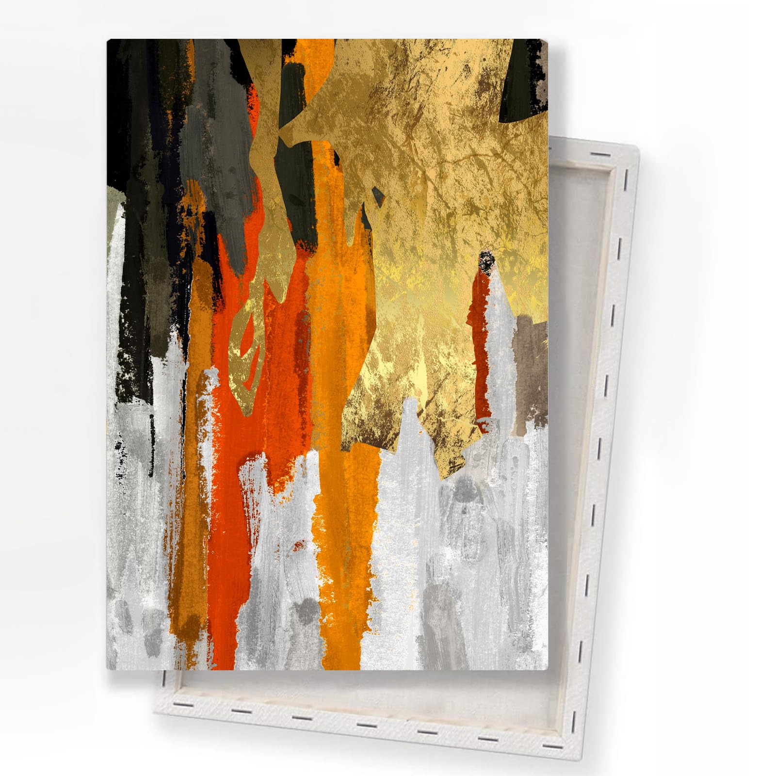 Amazon.co.jp: オレンジ抽象キャンバスウォールアート オレンジと