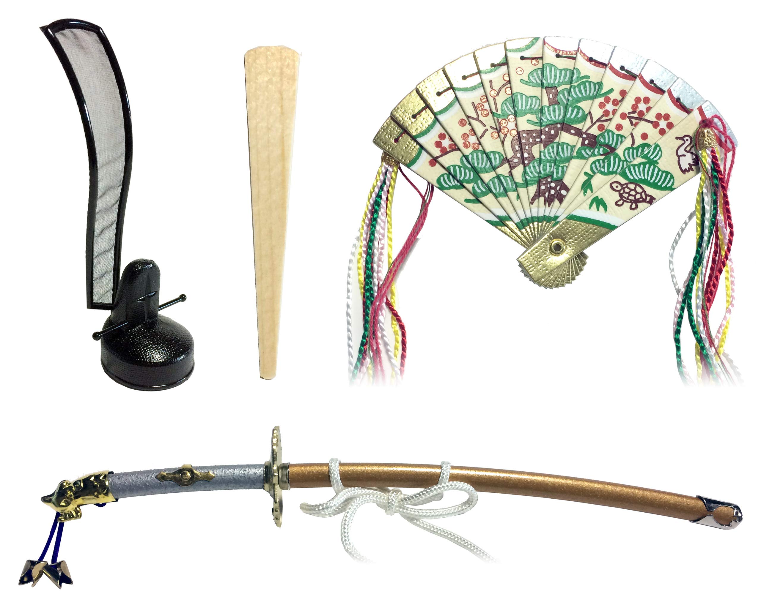 Amazon | 親王小道具 （上）十番 （冠 笏 太刀 檜扇） | ひな道具
