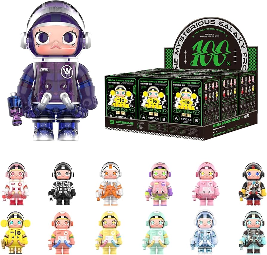 Amazon.com: POP MART MEGA Space Molly 100% 2-B Blind Box Figures