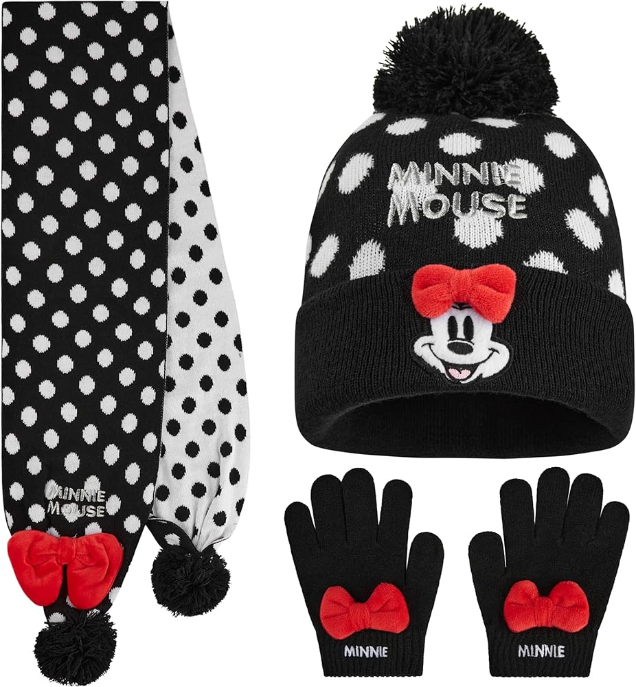 Amazon.co.jp: ディズニー ミニーマウス ガールズ スカーフ ビーニーと