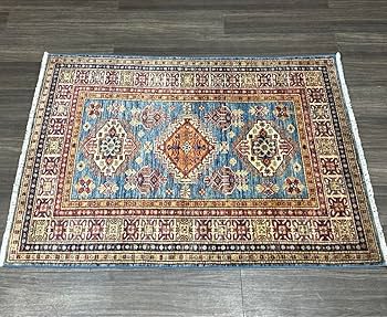 Amazon.co.jp: 手織り絨毯 ファインガズニウールラグトライバルラグ