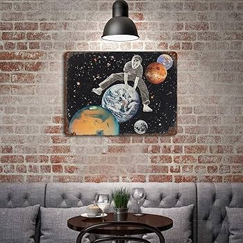 Amazon.co.jp: ブリキ看板 神秘の大宇宙 惑星 アート 鉄絵画 吊り下げ
