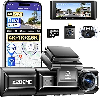 Amazon.com: AZDOME M550 Max 4K 3 Channel Dash Cam with Rear Window