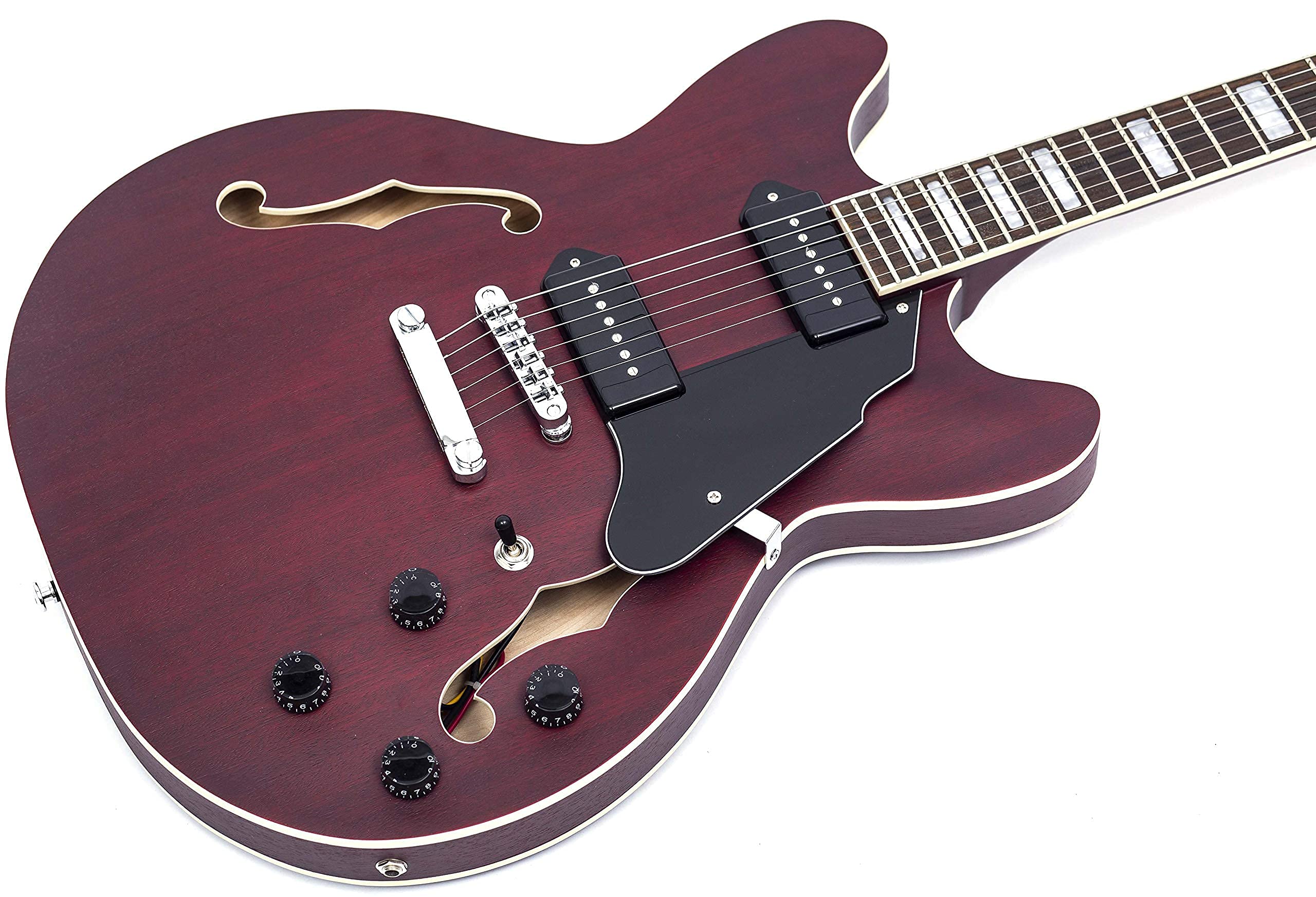 Amazon | GROTE Full Scale Electric Guitar Semi-Hollow Body Guitar