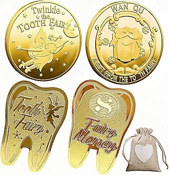 Amazon.co.jp: YOGOTI 歯の妖精 コイン トゥースフェアリー 金貨 歯の