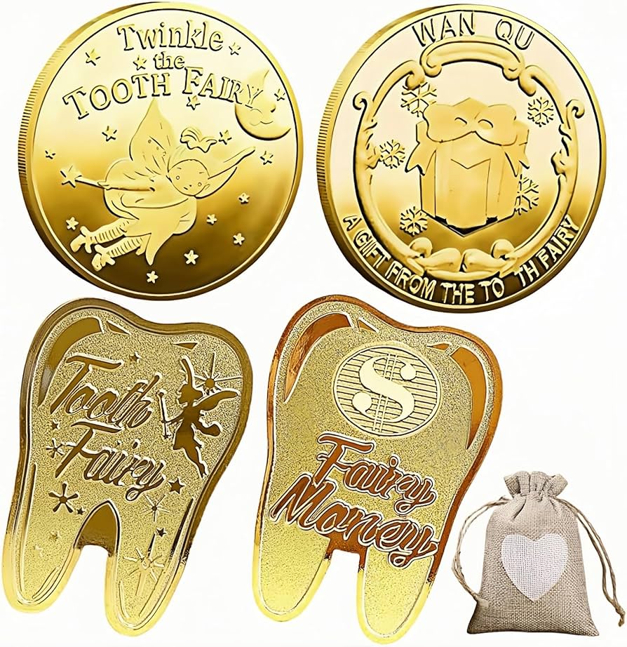 Amazon.co.jp: YOGOTI 歯の妖精 コイン トゥースフェアリー 金貨 歯の