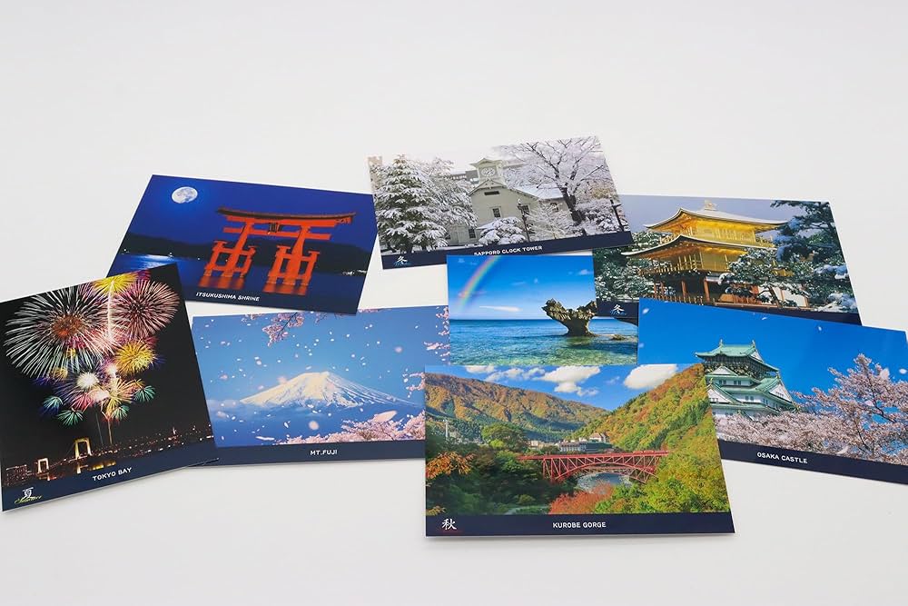 Amazon.co.jp: 絵はがき ポストカード 日本の四季 8枚入り 日本製 日本