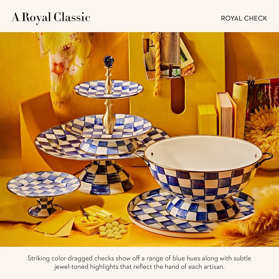 Amazon｜MACKENZIE-CHILDS ロイヤルチェックエナメル2段スイート