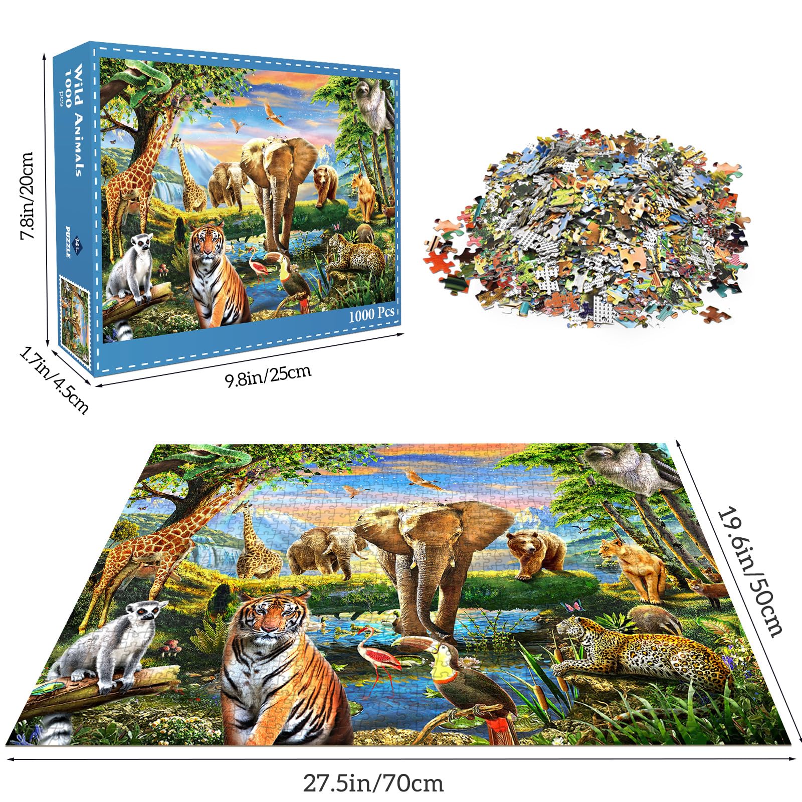 Amazon.com: 1000 Pieces Puzzles for Adults, Animal World Jigsaw
