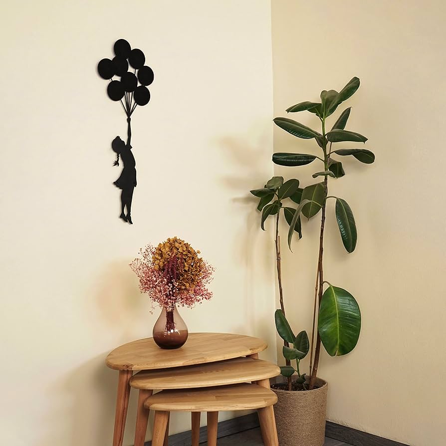 Amazon.com: Colorfull Worlds Flying Balloon Girl Metal Wall Art