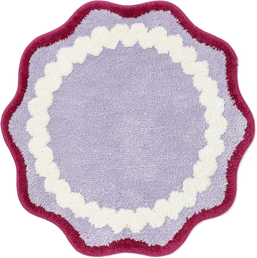 Amazon | Francfranc フランフラン ジャギ ラウンド マット ピンク 床