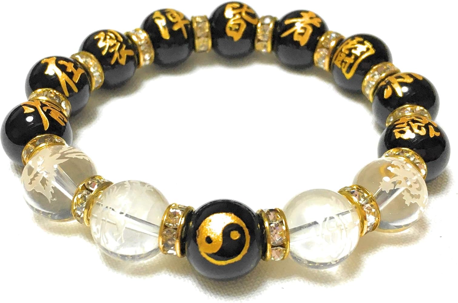 Amazon.co.jp: 天然石 金彫りオニキス 【九字護身】+【陰陽太極図】+